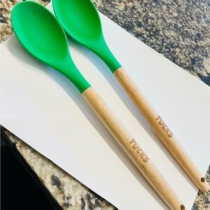 Krewe of Tucks Green Silicone and Wood Spoons